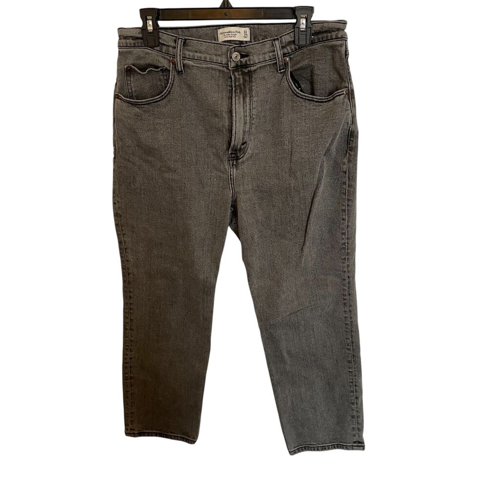 Abercrombie & Fitch The Ankle Straight Ultra High Rise Grey Sz 32S Grunge